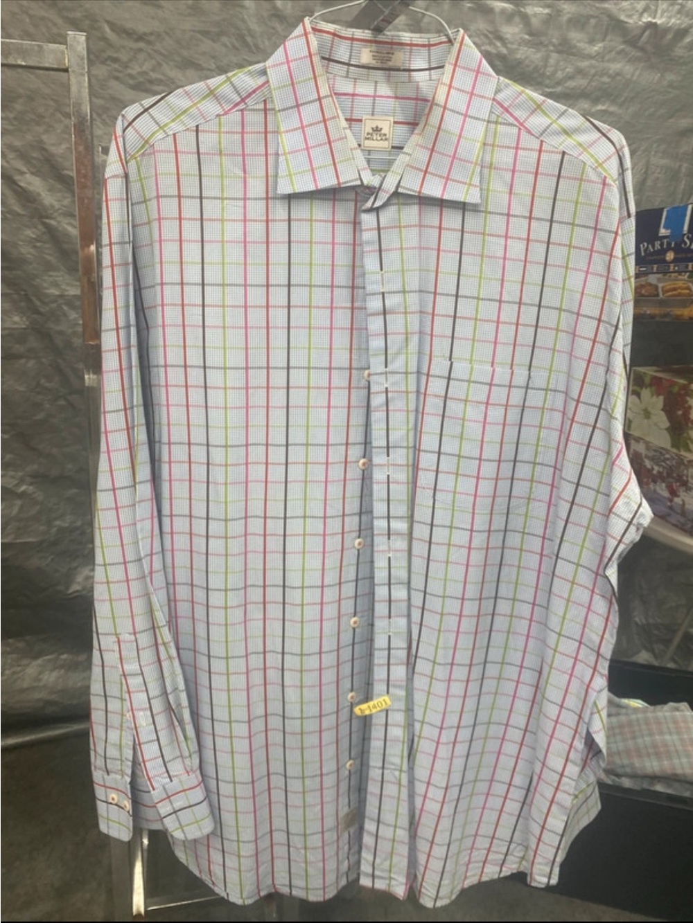 Peter miller Men’s Light Blue Multi-Check Dress Shirt